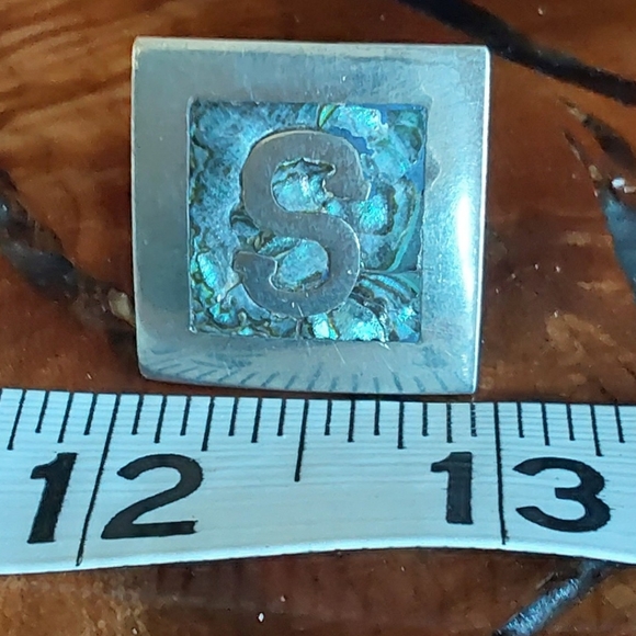 VINTAGE MONOGRAM S MOSAIC 925 CUFFLINKS - Picture 3 of 3